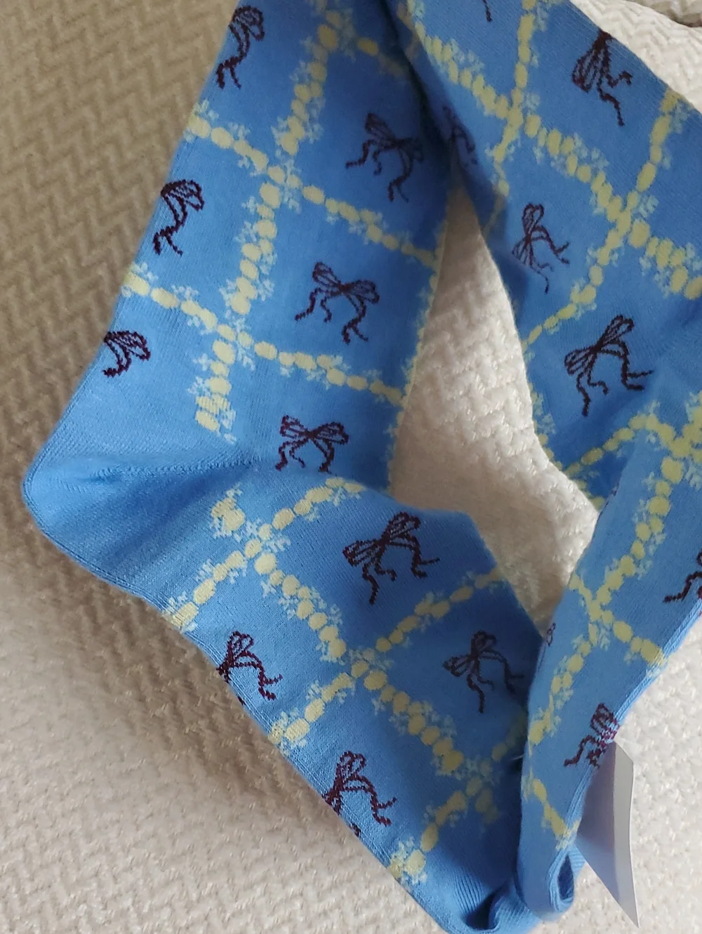 Free People Tie A Bow Ankle Socks/Light Blue
